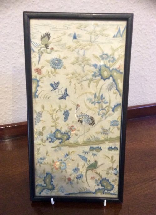 Antique Framed Japanese Embroidery