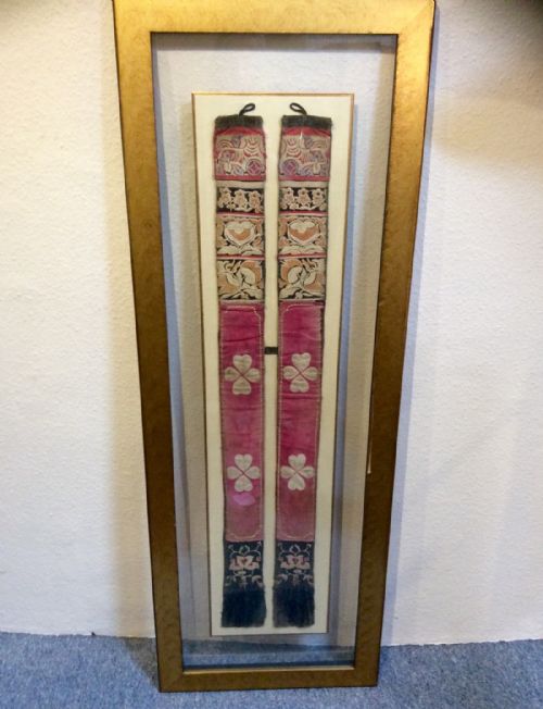 Large Framed 19th Century Tibetan Silk