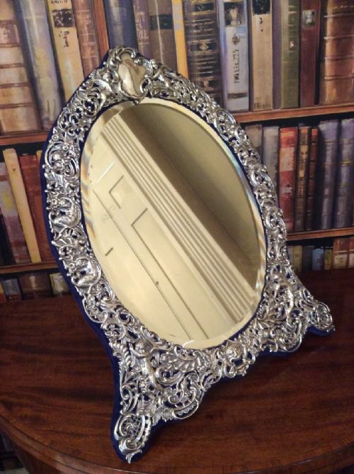 Victorian Silver Dressing Mirror by William Comyns