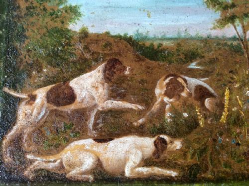 Little French Painting of Three Gundogs