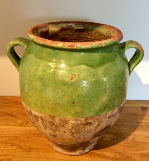 Rare Pale Green French Antique Confit Pot