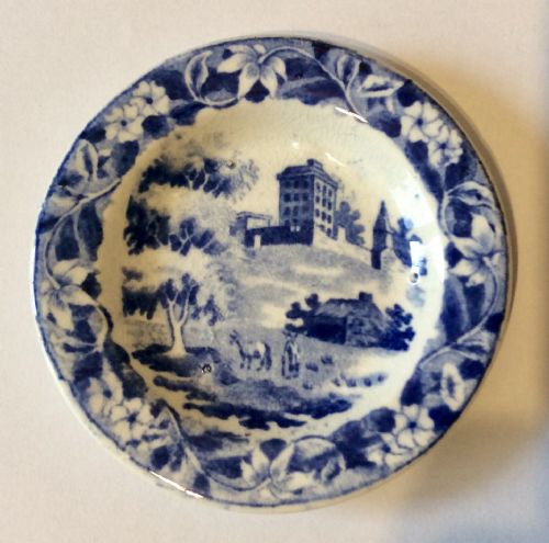 19th Century Miniature Blue &White Hackwood Plate