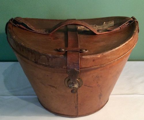 Antique French Leather Hat Box