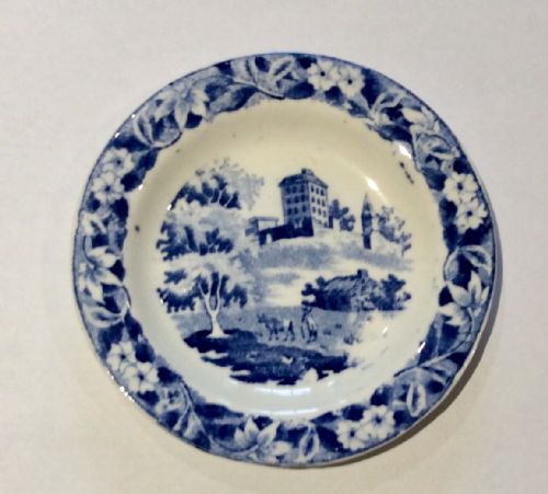 miniature blue white plate by hackwood c1845 - CATEGORY: ANTIQUE PLATES - DATED 19TH CENTURY