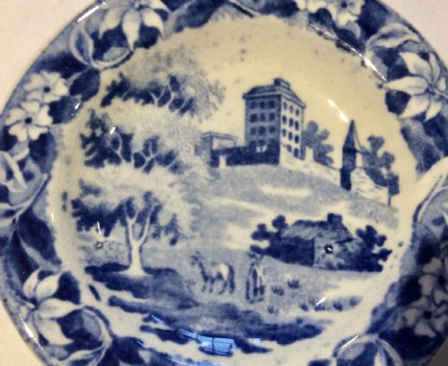MINIATURE BLUE WHITE PLATE BY HACKWOOD C1835 - ADDITIONAL PHOTO 3