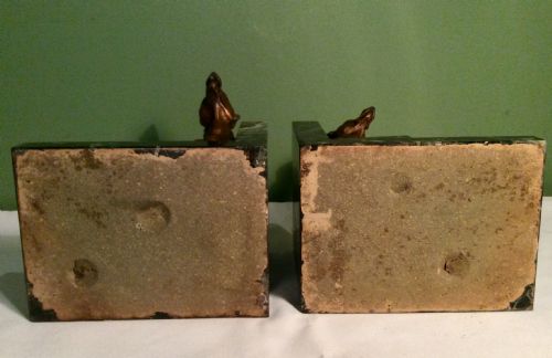 PAIR OF 1930S BRONZED SPELTER AND MARBLE GERMAN SHEPHERD BOOKENDS - ADDITIONAL PHOTO 4