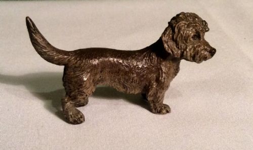 early 20th century cold painted bronze dandie dinmont terrier - CATEGORY: ANTIQUE METAL - DATED 1930
