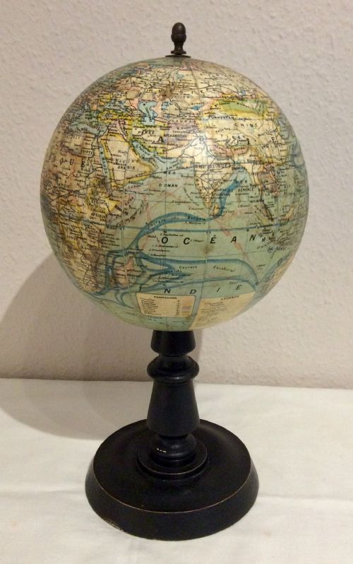 9 french terrestrial table globe c192730 by j forest - CATEGORY: ANTIQUE MISCELLANEOUS - DATED 1930