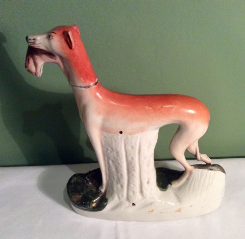 PAIR OF LARGE 19TH CENTURY STAFFORDSHIRE HUNTING DOGS - ADDITIONAL PHOTO 4