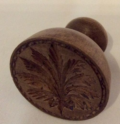 tiny 19th century sycamore butter stamp - CATEGORY: ANTIQUE MISCELLANEOUS - DATED 19TH CENTURY