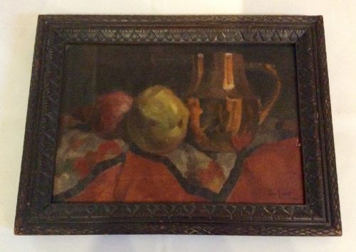 still life oil painting dated 1918 - CATEGORY: ANTIQUE ART - DATED 1920