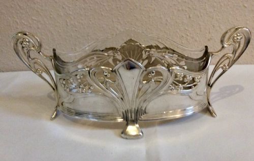 wmf art nouveau silver plate and glass centrepiece - CATEGORY: ANTIQUE SILVER - DATED 1910