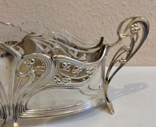 WMF ART NOUVEAU SILVER PLATE AND GLASS CENTREPIECE - ADDITIONAL PHOTO 1