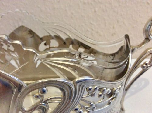 WMF ART NOUVEAU SILVER PLATE AND GLASS CENTREPIECE - ADDITIONAL PHOTO 5