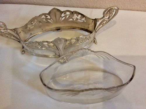WMF ART NOUVEAU SILVER PLATE AND GLASS CENTREPIECE - ADDITIONAL PHOTO 6