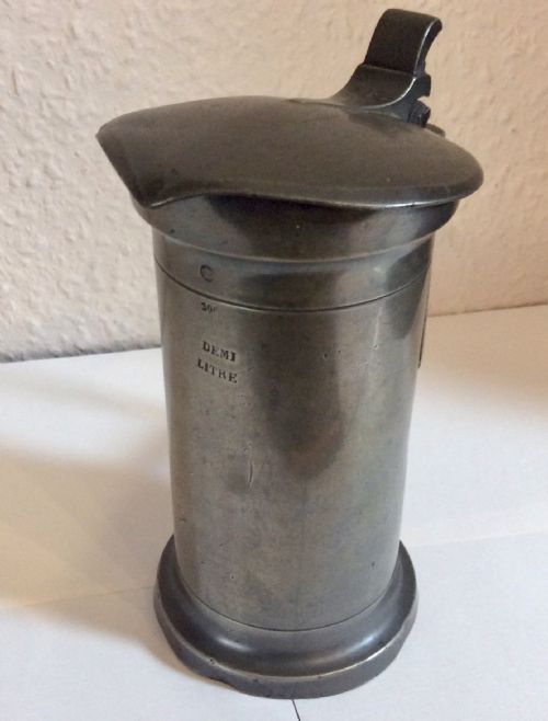SET OF SEVEN ANTIQUE FRENCH PEWTER MEASURES - ADDITIONAL PHOTO 7