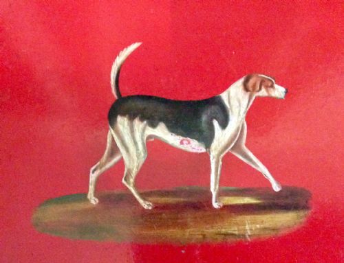 SET OF SIX 1930S RED LAQUER HOUNDS PLACEMATS - ADDITIONAL PHOTO 6