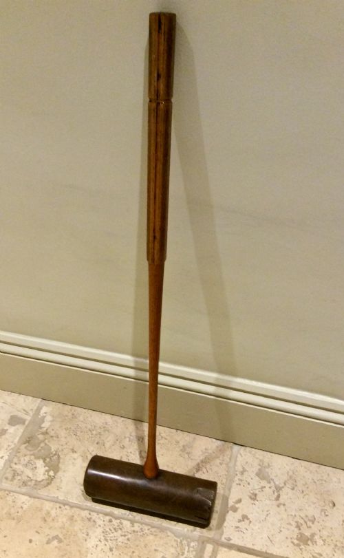 antique lignum vitae and hickory croquet mallet - CATEGORY: ANTIQUE MISCELLANEOUS - DATED 1900
