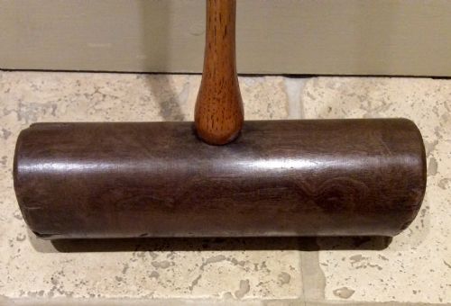 ANTIQUE LIGNUM VITAE AND HICKORY CROQUET MALLET - ADDITIONAL PHOTO 8