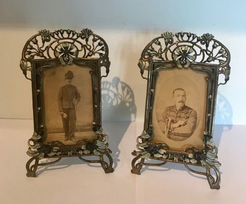 pair of decorative art nouveau photo frames - CATEGORY: ANTIQUE MISCELLANEOUS - DATED 19TH CENTURY