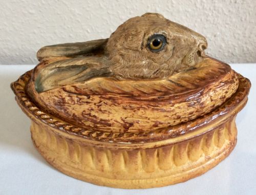 FRENCH TERRINE WITH HARE HEAD LID - ADDITIONAL PHOTO 1