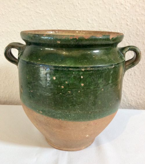 french green confit pot - CATEGORY: ANTIQUE CERAMICS - DATED 1940