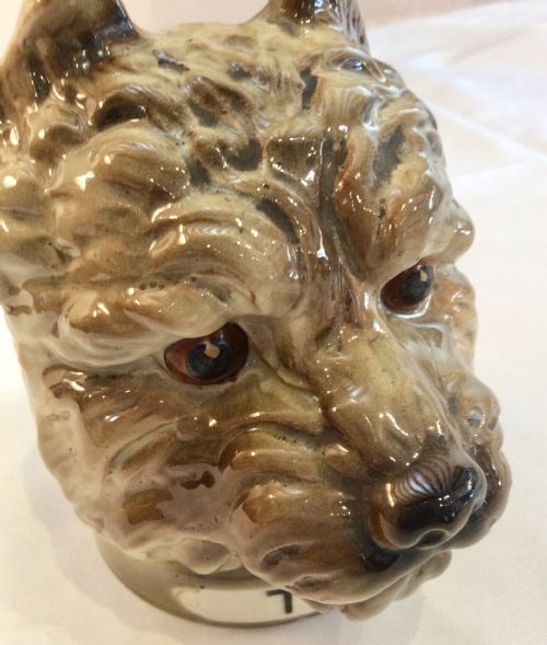 FRENCH MAJOLICA TOM THE TERRIER TOBACCO JAR - ADDITIONAL PHOTO 1