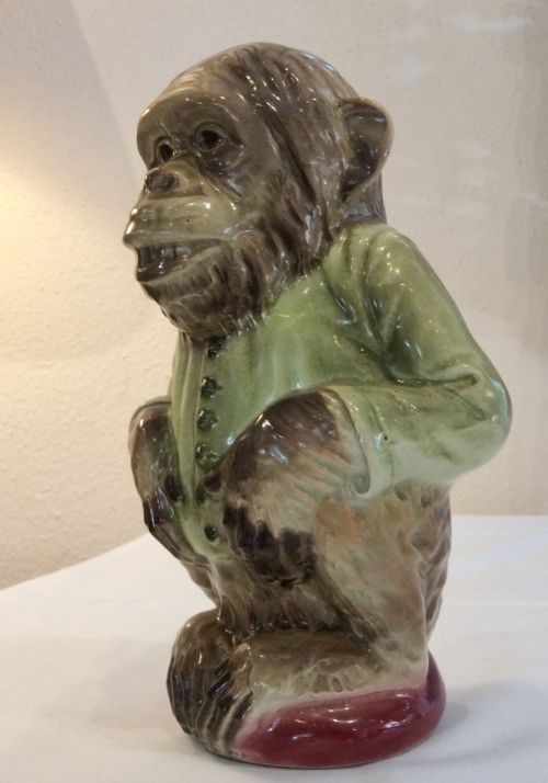 RARE FRENCH MAJOLICA MONKEY JUG - ADDITIONAL PHOTO 1