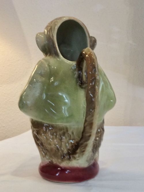 RARE FRENCH MAJOLICA MONKEY JUG - ADDITIONAL PHOTO 2