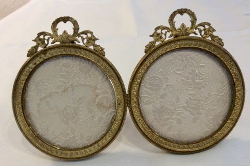 antique french double gilt photo frame - CATEGORY: ANTIQUE MISCELLANEOUS - DATED 1910