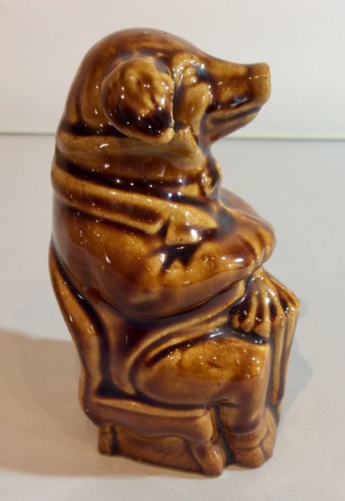 FRENCH TREACLE GLAZE PIG MONEY BANK - ADDITIONAL PHOTO 2