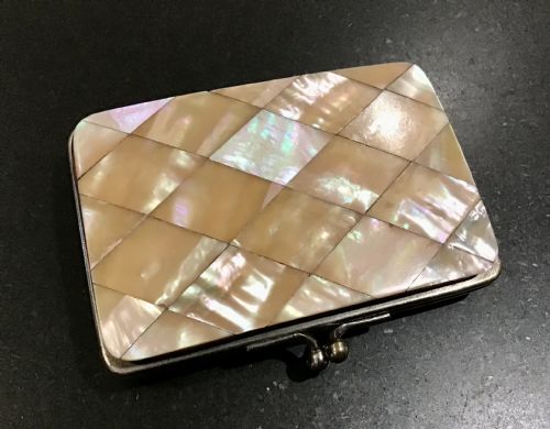 victorian mother of pearl pursecard holder - CATEGORY: ANTIQUE MISCELLANEOUS - DATED VICTORIAN