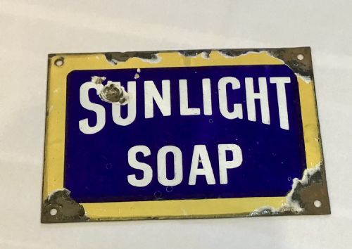 enamel sunlight soap advertising sign - CATEGORY: ANTIQUE MISCELLANEOUS - DATED 1940