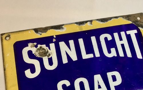 ENAMEL SUNLIGHT SOAP ADVERTISING SIGN - ADDITIONAL PHOTO 2