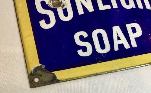 ENAMEL SUNLIGHT SOAP ADVERTISING SIGN - ADDITIONAL PHOTO 3