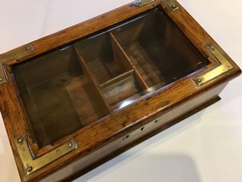 VICTORIAN GLASS TOPPED STATIONERY BOX - ADDITIONAL PHOTO 7