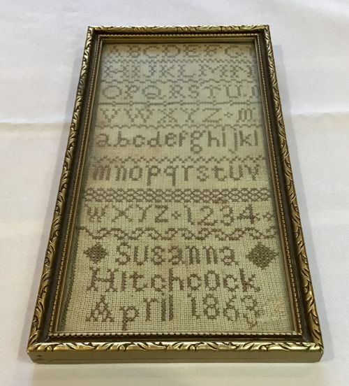 very small 19th century sampler - CATEGORY: ANTIQUE MISCELLANEOUS - DATED 19TH CENTURY