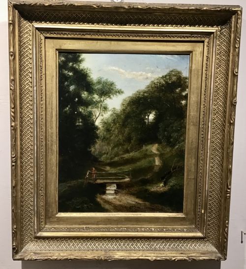 19th century oil on canvas a country landscape - CATEGORY: ANTIQUE ART - DATED 19TH CENTURY