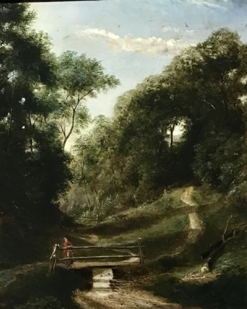 19TH CENTURY OIL ON CANVAS A COUNTRY LANDSCAPE - ADDITIONAL PHOTO 1