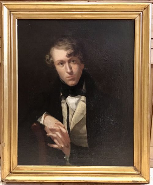 georgian oil on canvas portrait of a young gentleman - CATEGORY: ANTIQUE ART - DATED 19TH CENTURY