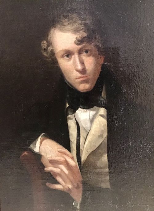GEORGIAN OIL ON CANVAS PORTRAIT OF A YOUNG GENTLEMAN - ADDITIONAL PHOTO 6