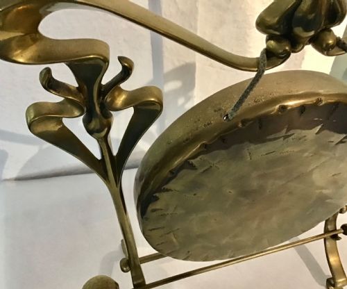 ART NOUVEAU BRASS TABLE GONG - ADDITIONAL PHOTO 1
