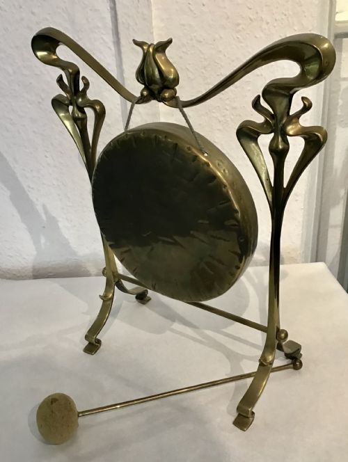 ART NOUVEAU BRASS TABLE GONG - ADDITIONAL PHOTO 5
