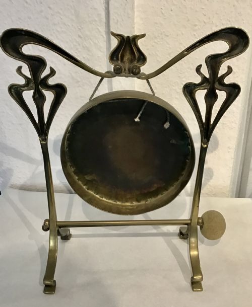 ART NOUVEAU BRASS TABLE GONG - ADDITIONAL PHOTO 6
