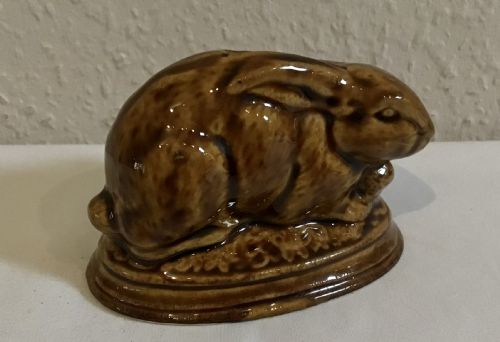 FRENCH TREACLE GLAZE RABBIT MONEY BOX - ADDITIONAL PHOTO 3
