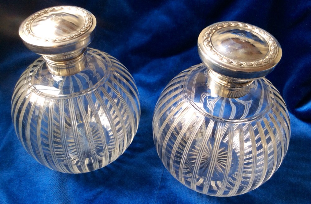 Pair of Edwardian dressing table bottles