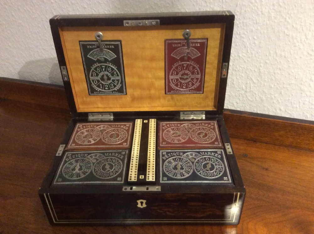 Coromandel & Satinwood Bezique Box