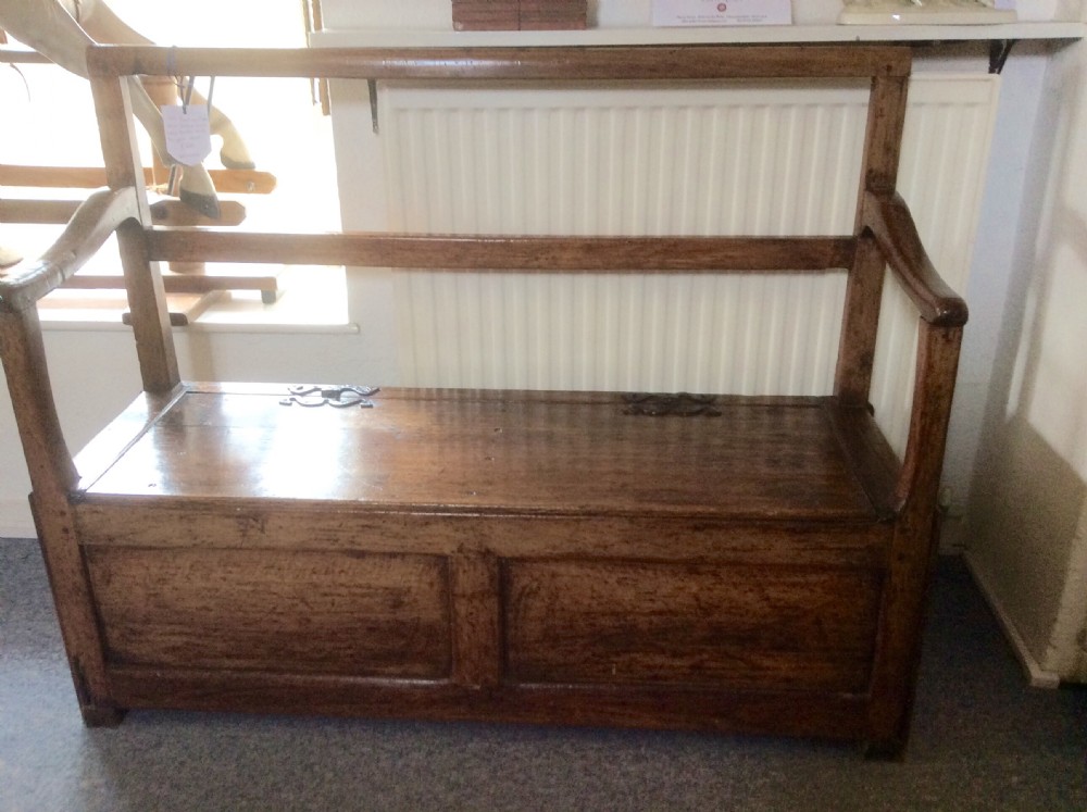19th Century Oak Hall Settle
