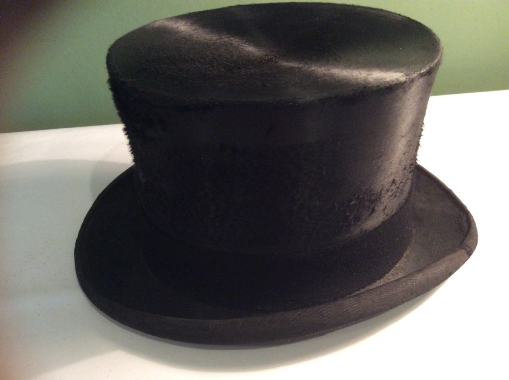 Leather Hat Box containing two Locke & Co Top Hats View X