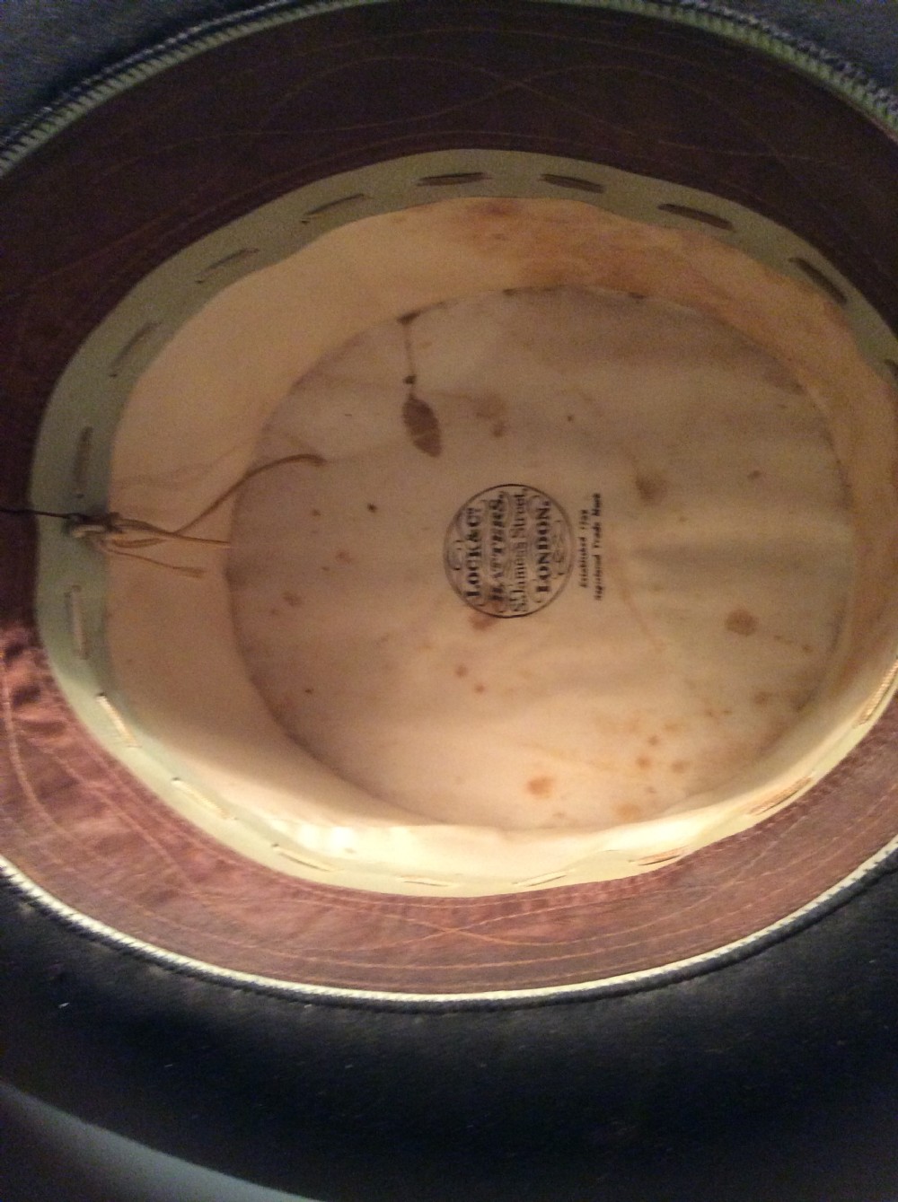 Leather Hat Box containing two Locke & Co Top Hats View XII